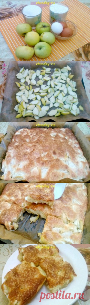 Шарлотка с яблоками из бисквитного теста - Вкусный день | Вкусный день