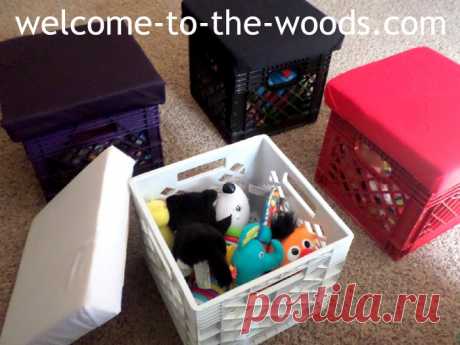 DIY Crate Stools for Toy Storage | Hometalk