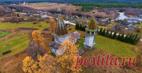 Россия: Каргополь.  
Осень, Русский Север, река Онега и древние деревянные храмы — следы былого величия города и просто красивые виды на панораме AirPano  |  Достопримечательности / Путешествия / Моя Планета