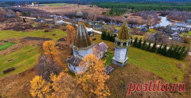 Россия: Каргополь.  
Осень, Русский Север, река Онега и древние деревянные храмы — следы былого величия города и просто красивые виды на панораме AirPano  |  Достопримечательности / Путешествия / Моя Планета