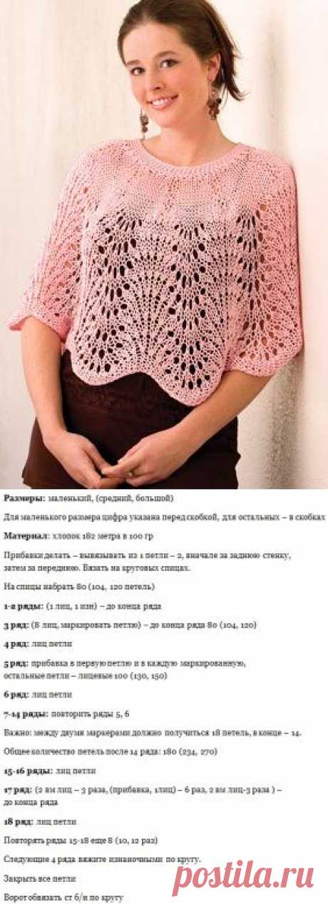 Пончо спицами