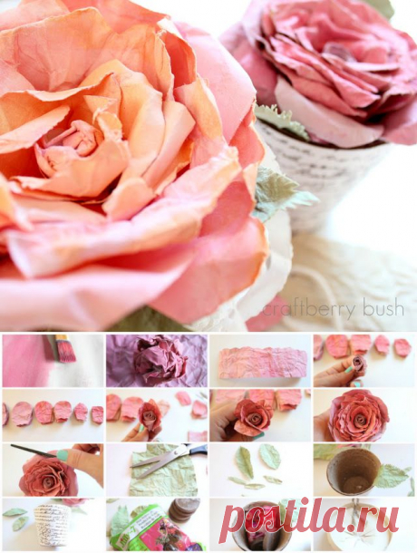 Розы из акварельной бумаги от Craftberry Bush. Мастер-класс