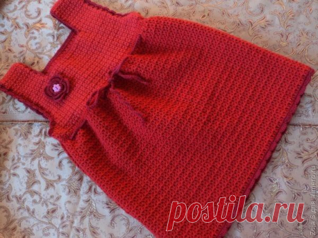 👌 Платье, связанное крючком. Для девочки 2-3 лет, хенд мейд
