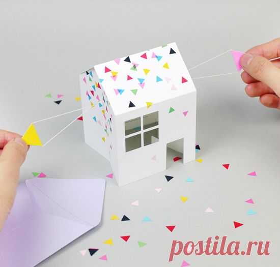 Объемная открытка своими руками – бумажный домик