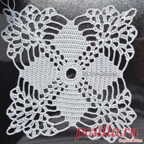 Большой квадратный мотив для скатерти "Праздничный Стол" • Мастер-класс в ролике - Вязание - Страна Мам