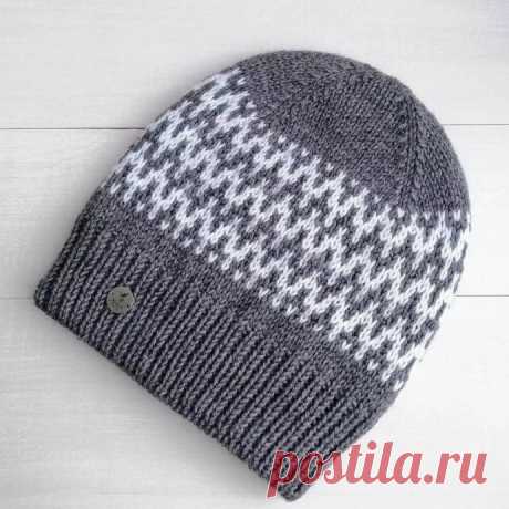Шапочка с жаккардовым узором