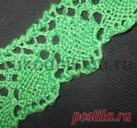Как сделать ажурную окантовку на спицах. Узор с описанием.