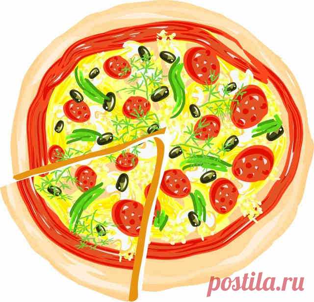 Домашняя пицца с колбасой, сыром и помидорами в духовке, рецепт |