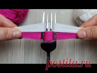 Идея для вязания с помощью обычной вилки