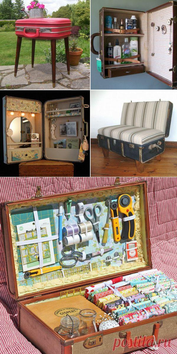 Декор старинных чемоданов. Со старых чемоданов. Журнальный столик из чемодана. Со старых чемоданов. Со старых чемоданов.