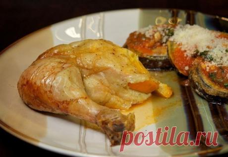 Курица, запеченная с апельсинами.