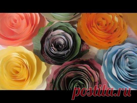Tutorial: Rosas de papel. Paper roses. - YouTube