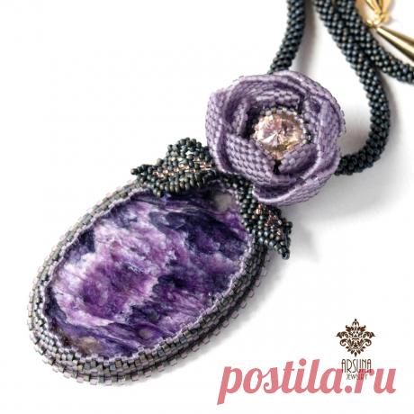 Кулон Каменный цветок | biser.info - всё о бисере и бисерном творчестве