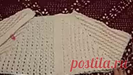Кофта (Жакет, Кардиган) спицами. Реглан сверху. Часть 2. Росток, Подрезы, Рукава_144p.mp4
