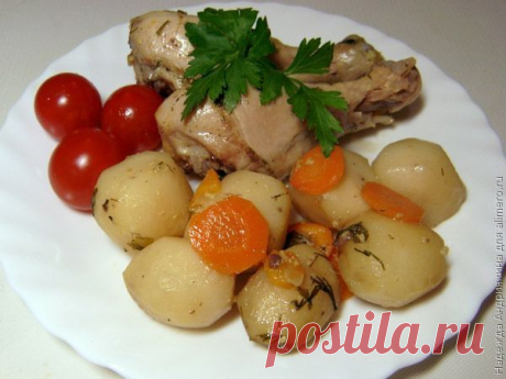 Куриные ножки, тушеные с картофелем в рукаве / Рецепты с фото