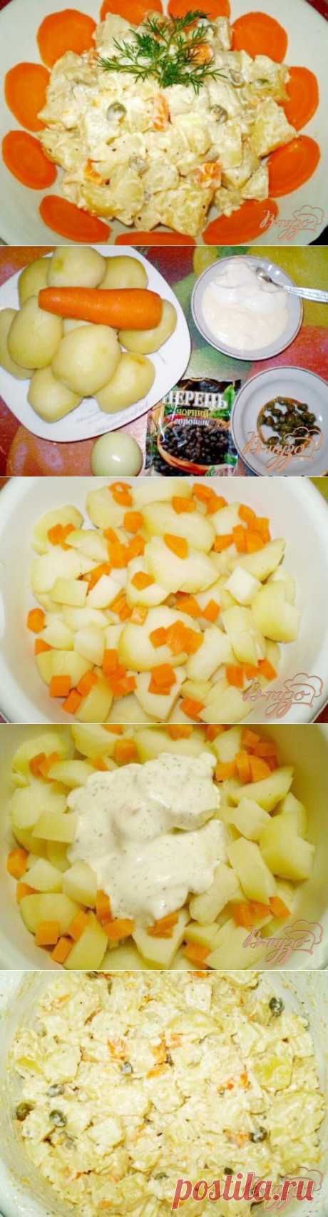 Теплый салат из картофеля с каперсами