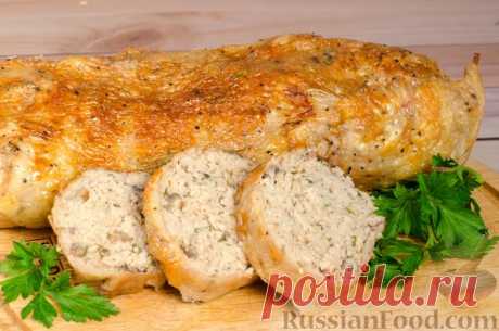 Рецепт: Куриный рулет с шампиньонами и грецкими орехами на RussianFood.com