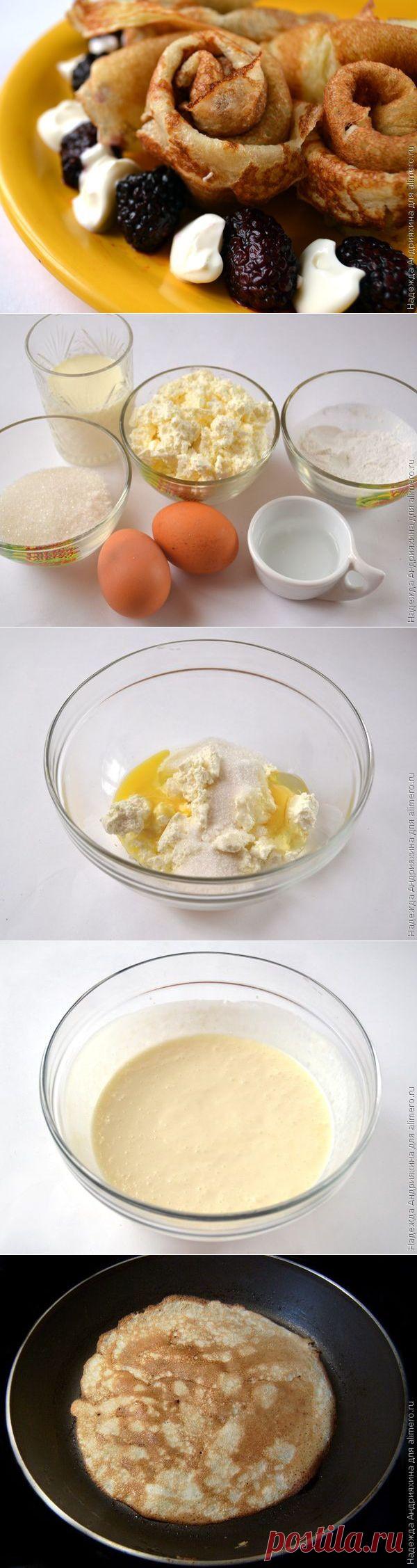 Творожные блины без муки | Интересные рецепты