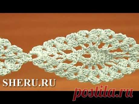 Crochet Pineapple Pattern Урок 14 Техника ленточное кружево