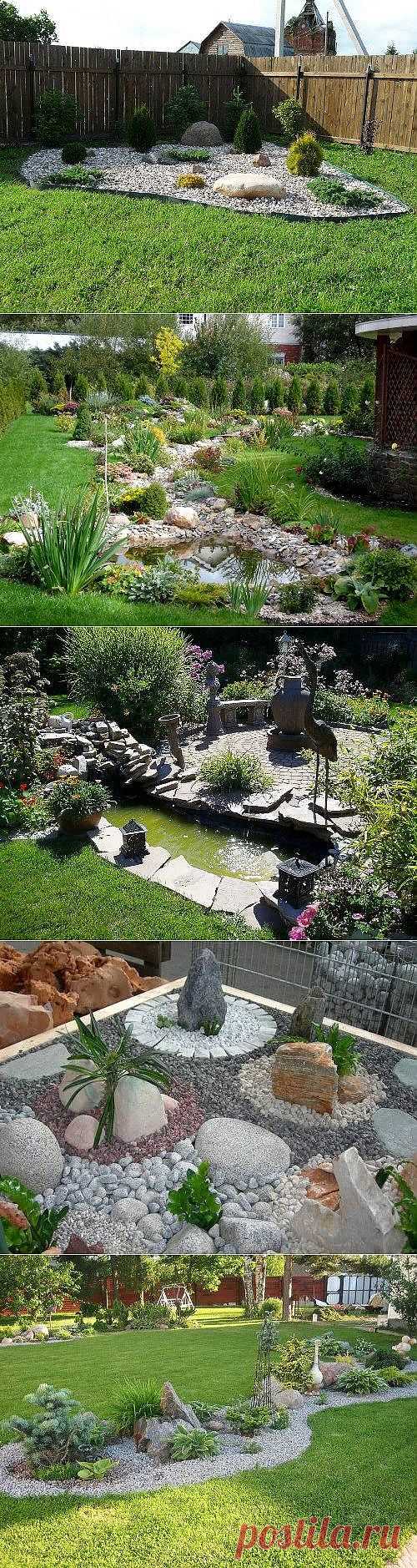 Камни в ландшафтном дизайне участка. Фото
