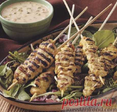 Куриные шашлыки, приготовленные на гриле