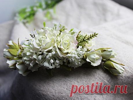 Создаем свадебный гребень с розами - Ярмарка Мастеров - ручная работа, handmade