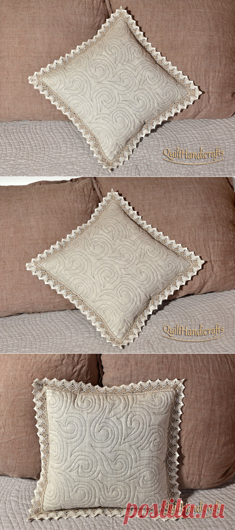 Flax pillow quilts Flax quilted pillowcases by QuiltHandicrafts