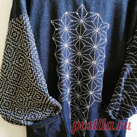 Sashiko (japanese Embroidery) On Denim #japaneseembroidery 906