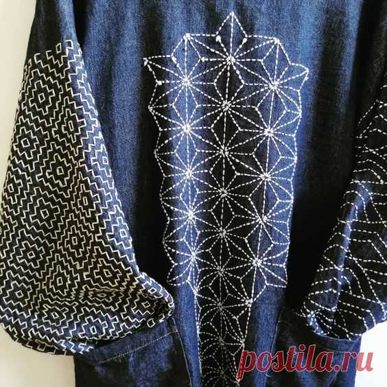 Sashiko (japanese Embroidery) On Denim #japaneseembroidery 906