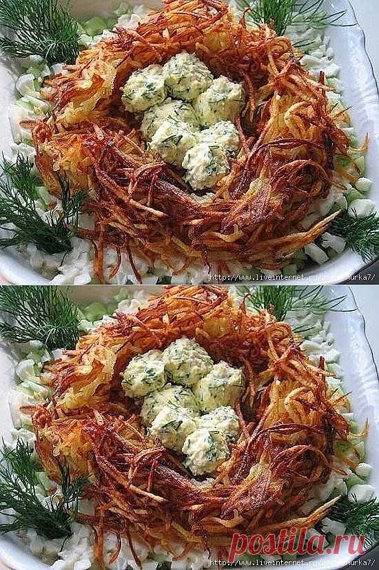 Салат «Гнездо глухаря».
