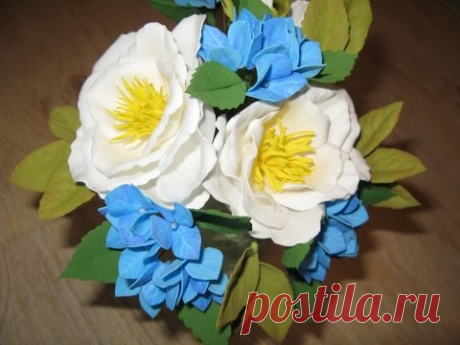 Гортензия из фоамирана. - Nebka.Ru