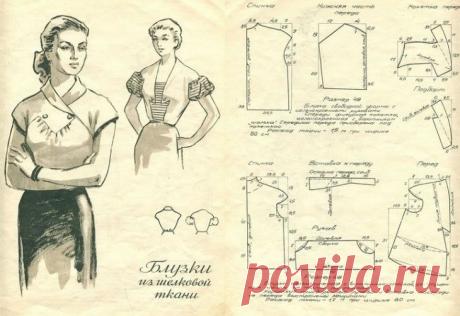очнь простые выкройки блузок.подборка.