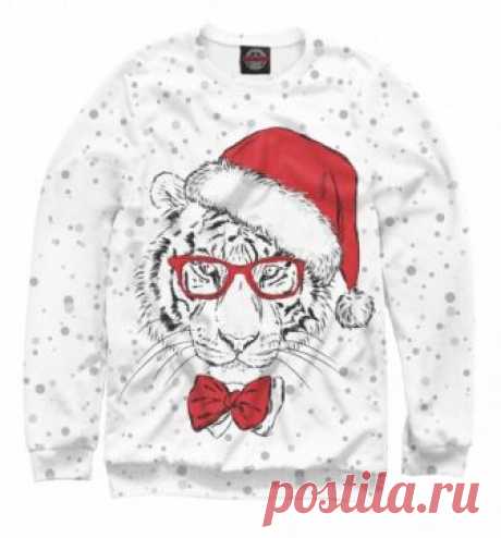 Новогодний свитшот Тигр Санта Клаус