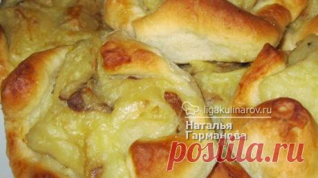 Конвертики с картофельно-грибной начинкой, рецепт пошаговый от Лиги Кулинаров. Рецепт конвертиков с картофельно-грибной начинкой, рецепты Лиги Кулинаров.
