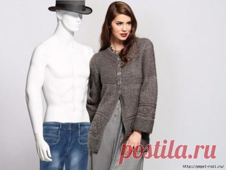 Вяжем стильный кардиган на каждый день спицами