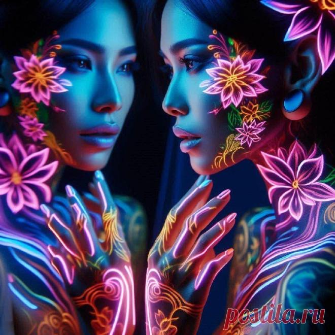 Неоновый Художественный Портрет: Игра Света и Тени. Картинка из нейронной сети Dalle-3 - Dalle примеры промтов - Форум ИИ о нейросетях - Yes Ai