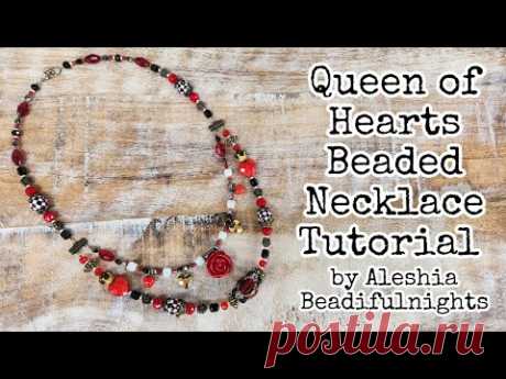 Queen of Hearts Beaded Necklace Tutorial #softflexcompany