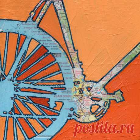 Bike San Diego -- bicycle art on a vintage ... | Art Education 3rd-5th