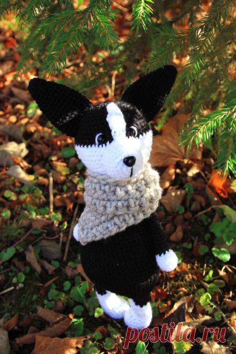 PDF Корги крючком. FREE crochet pattern; Аmigurumi animal patterns. Амигуруми схемы и описания на русском. Вязаные игрушки и поделки своими руками #amimore - собака породы Корги, пёс, собачка, щенок, пёсик.