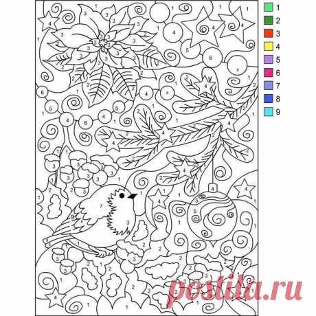 Отличный способ занять ребенка и развить у него внимательность: новогодние раскраски по номерам / Необычные поделки