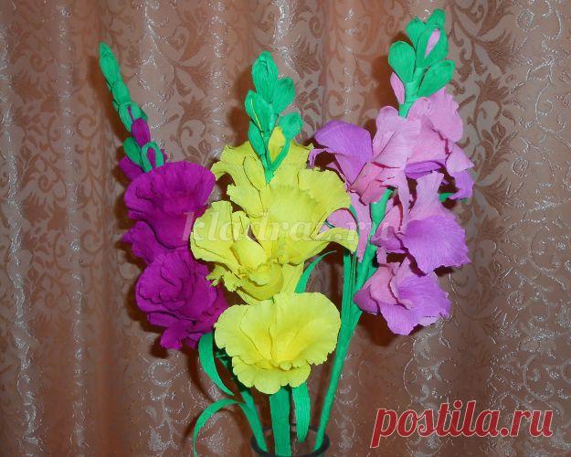 Гладиолусы из креповой бумаги. Мастер-класс с пошаговыми фото
