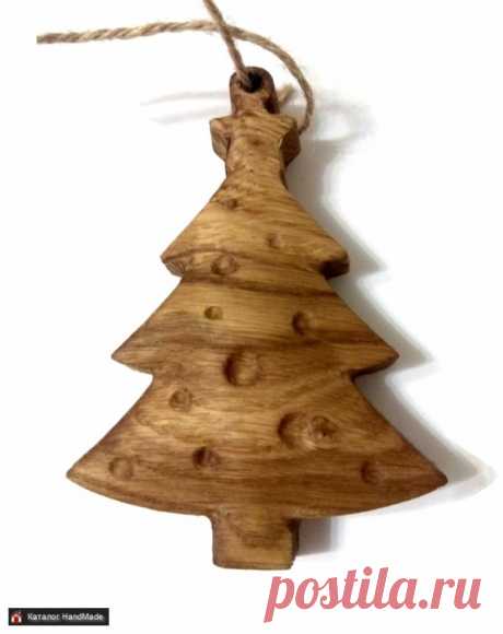 Деревянная ёлочная игрушка Ёлочка ручной работы купить в Минске и Беларуси, цены на HandMade