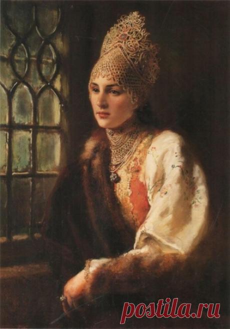 Ах, боярыня, красотою лепа, червлена губами, бровьми союзна... Чего еще не достает русской красавице? Перстней, ожерелий, браслетов? Всякие украшения нашивали русские женщины от крестьянки до царицы, украшая и без того прекрасный облик свой сережками, колечками, монистами и ожерельями. Но более других украшений с образом русской красавицы ассоциируются традиционные головные уборы. Носили их не просто так, да и не только по праздникам. Каждому убору было свое время и свое м...