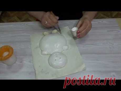 1-часть. Снеговик из соленого теста.