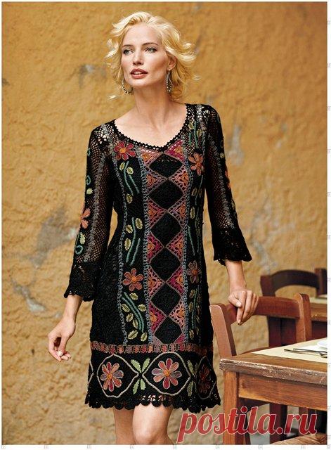 "Перуанский мотив" - платья крючком.