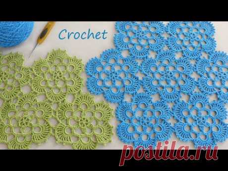 Очень просто! Цветочные мотивы ВЯЗАНИЕ КРЮЧКОМ для начинающих EASY Flower Pattern Crochet