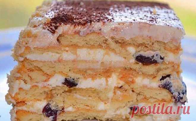 РЕЦЕПТЫ И СОВЕТЫ ХОЗЯЙКАМ: Бесподобный тортик без выпечки с печеньем