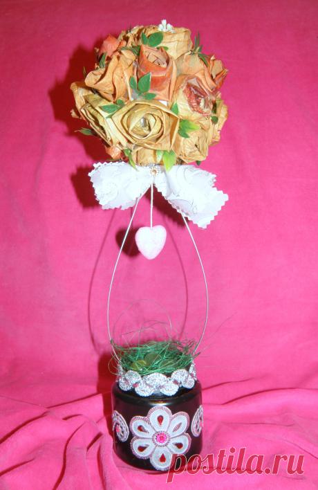 Топиарий из яблочных шкурок