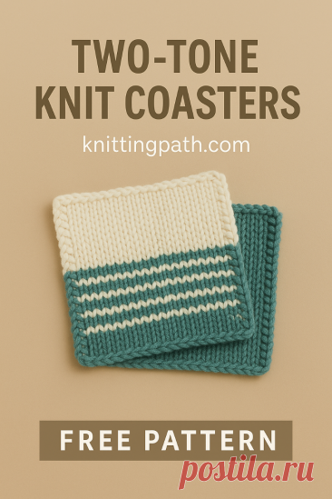 Two-Tone Knit Coasters