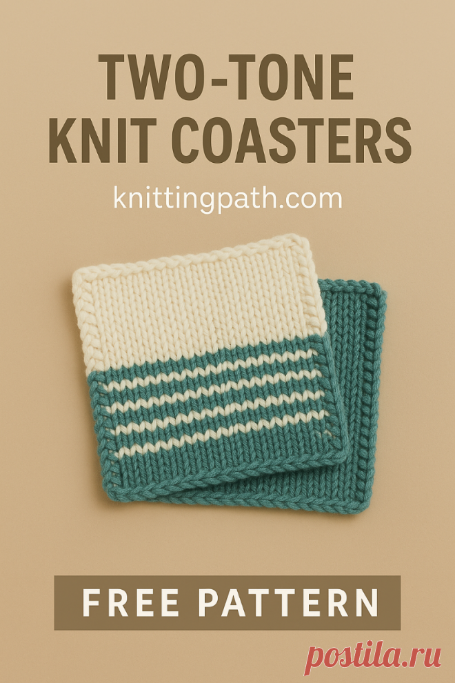 Two-Tone Knit Coasters